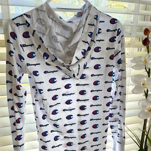 Champion Boy's All Over Print Hooded Long Sleeve Tee (THIN MATERIAL) SPRING WEAR